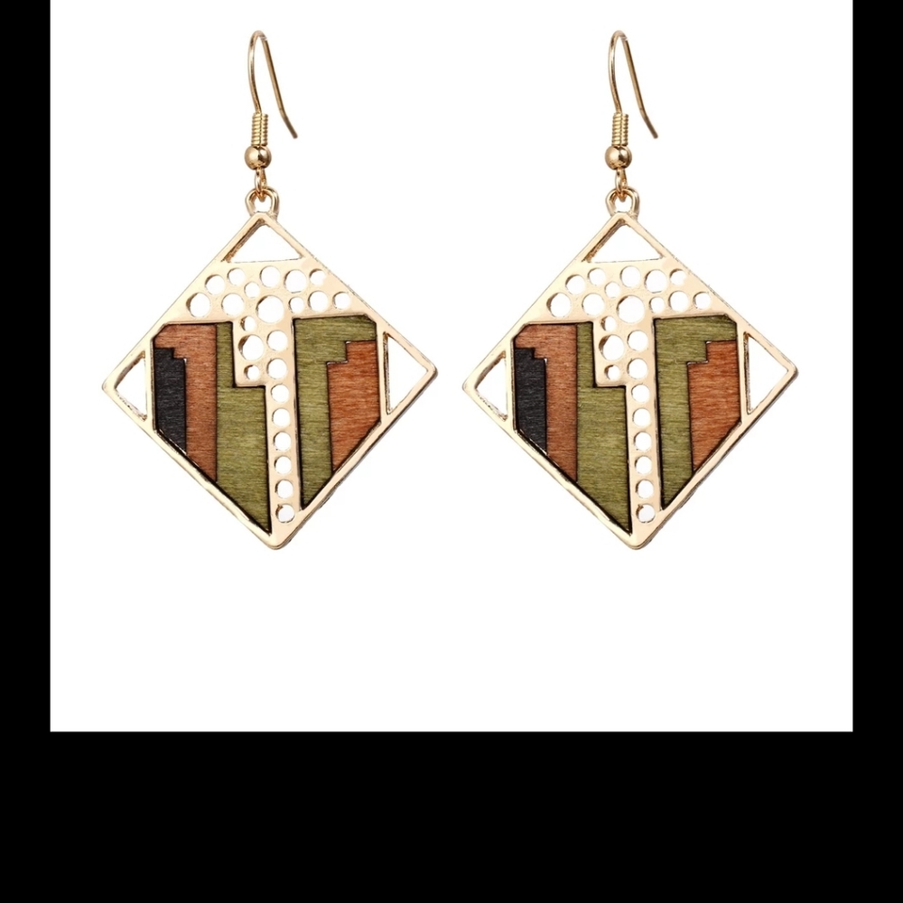 Boho | Geometric Multicolor Drop Earrings